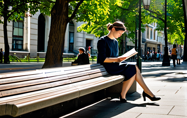 Urban Observation**

"A young woman with a sketchbook sitting on a park bench in a bustling city center, fully clothed in a stylish but modest dress and comfortable shoes, appropriate attire, safe for work. She is intently focused on sketching a detailed architectural feature of a nearby building. In the background, people are walking by, and there are street performers and vendors. Sunlight filters through the trees, creating dappled shadows. The overall mood is peaceful and contemplative amidst the urban activity. Perfect anatomy, correct proportions, natural pose, well-formed hands, proper finger count, professional quality, appropriate content, family-friendly."

**