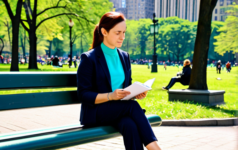 Mindful Observation in a City Park**

"A woman sits on a park bench, fully clothed in modest casual attire, observing the people and activities around her. She is sketching in a notebook. The scene is a sunny afternoon in Central Park, New York City. Background includes trees, other park visitors, and distant skyscrapers. Focus on the woman's attentive expression and the vibrant park atmosphere. safe for work, appropriate content, professional, perfect anatomy, natural proportions, well-formed hands, proper finger count, natural pose, high quality, family-friendly."

**